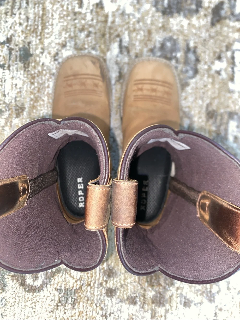 Roper Tan Kids Western Pull-On Boots